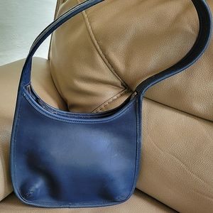 Smaller blue leather hobo